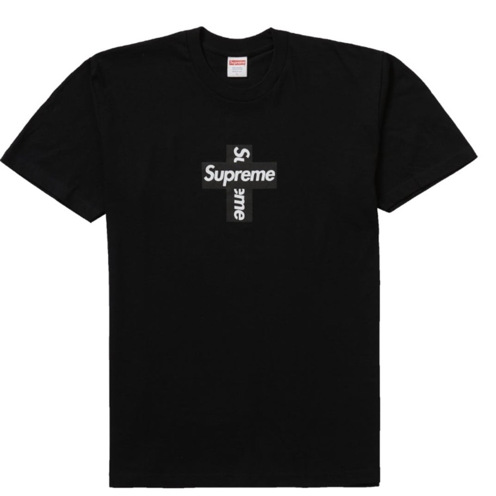 Supreme cross box logo black size Large